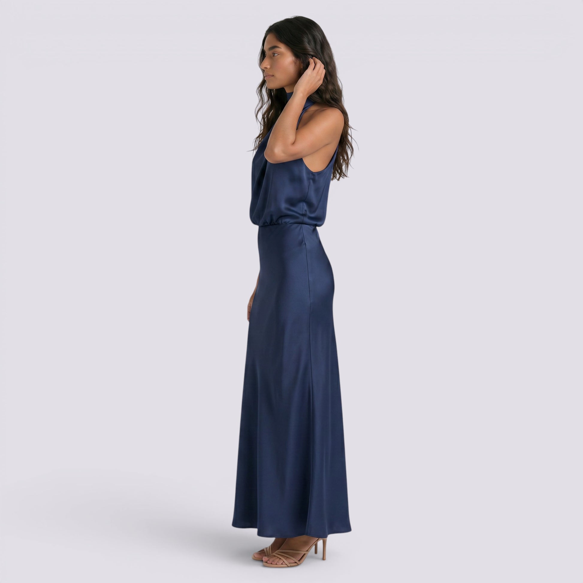 Vestido Largo Mujer Fiesta Satinado