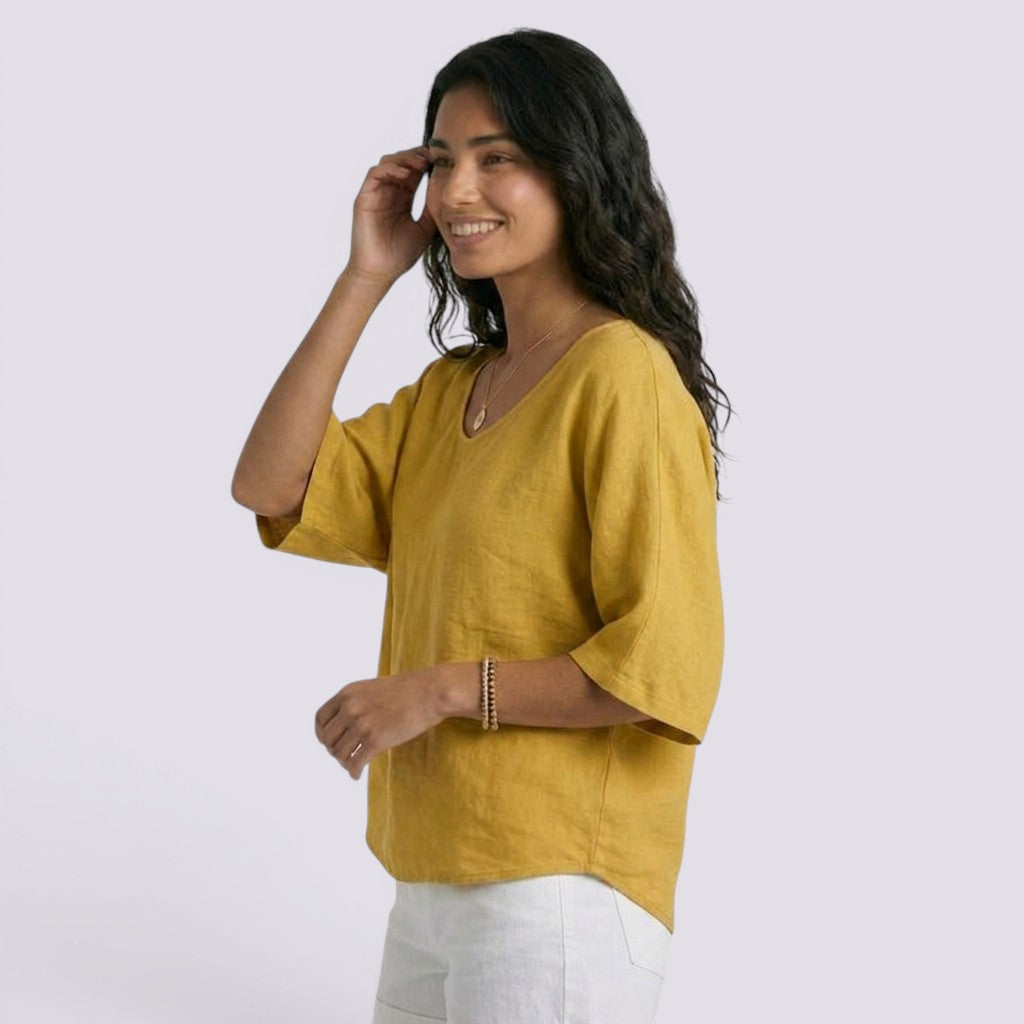 Camiseta Mujer Holgada Lino Verano