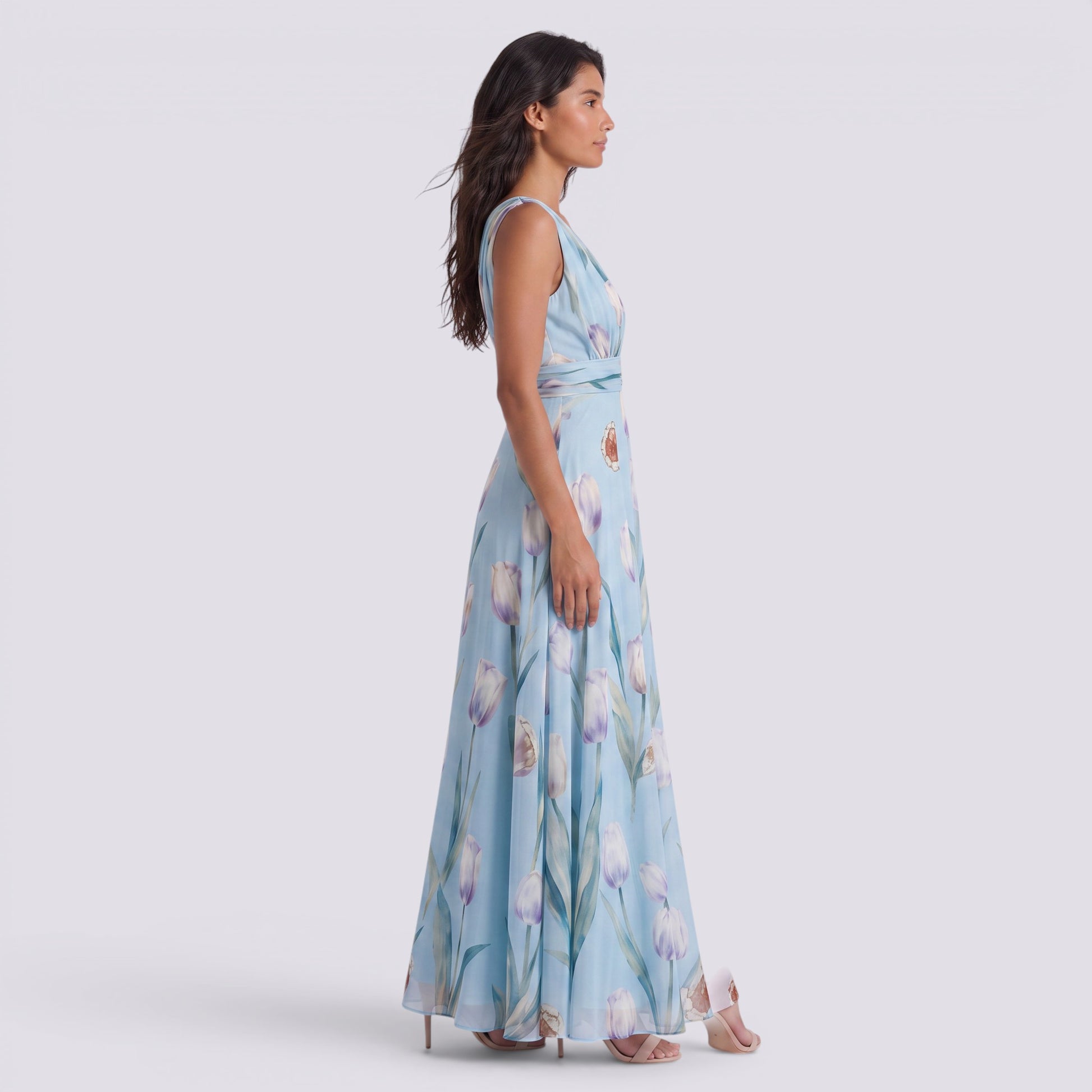 Vestido Largo Fiesta Floral Estampado