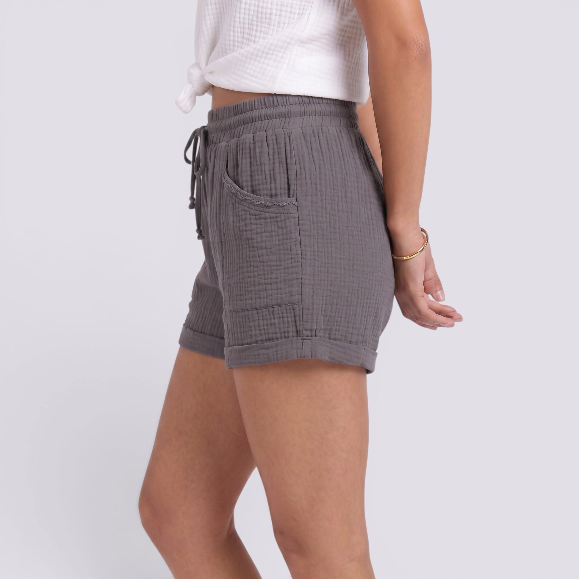 Shorts Mujer Cintura Alta Elegante