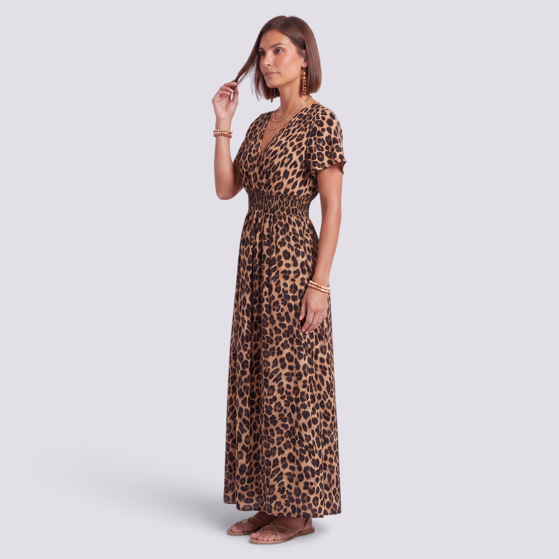 Vestido Largo Mujer Verano Elegante Manga Corta