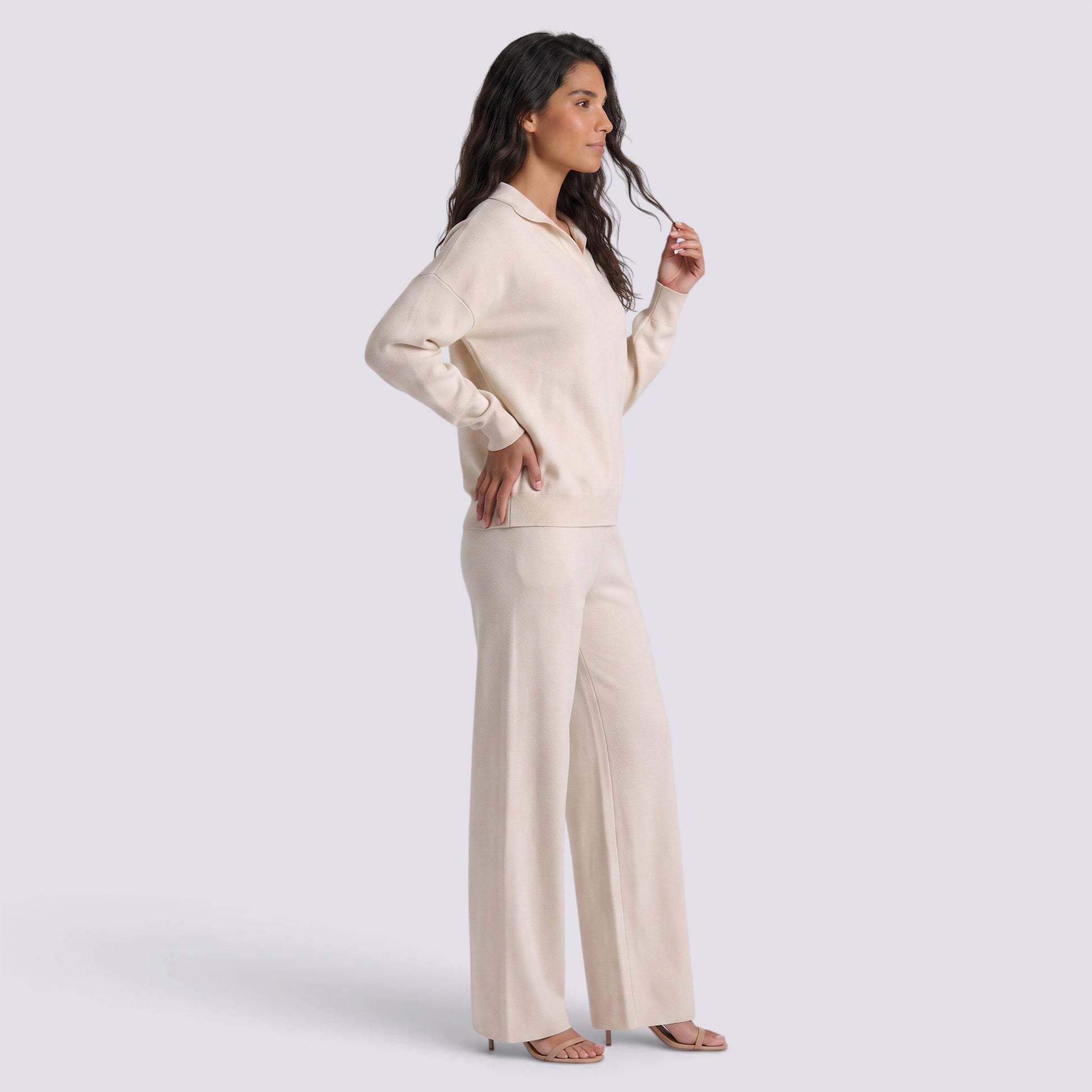 Conjunto Punto Mujer Polo Pantalón Ancho