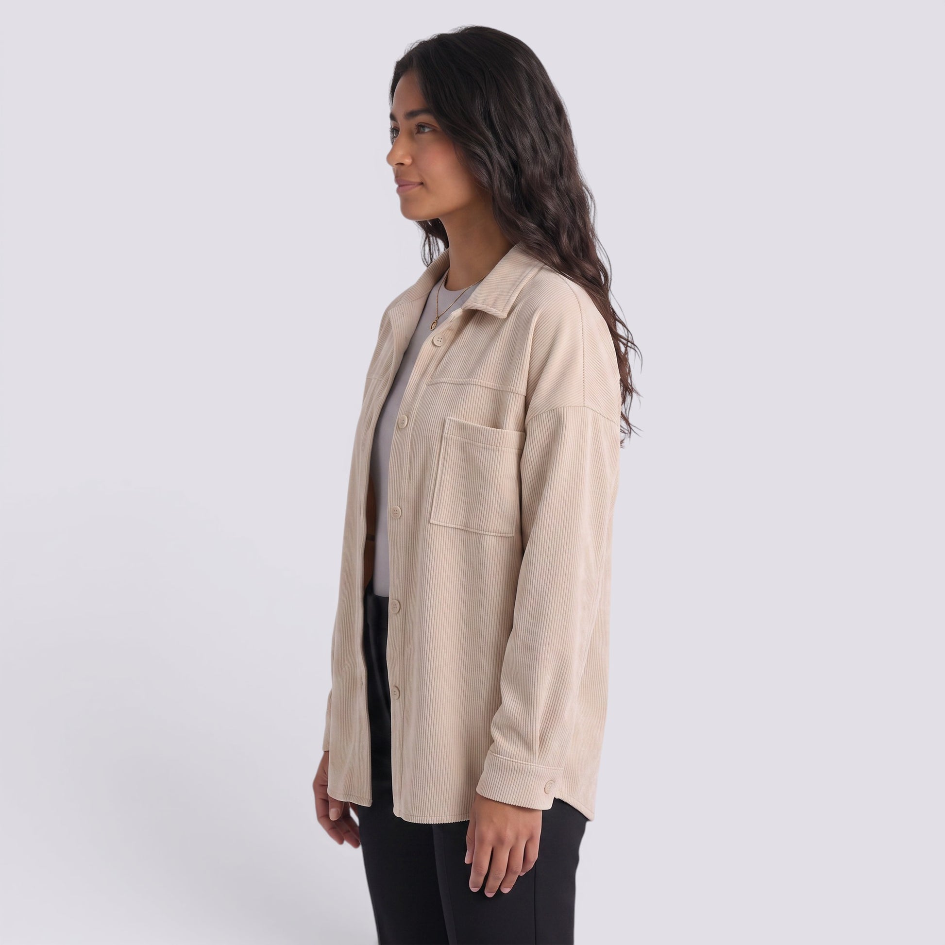 Camisa Chaqueta Mujer Holgada de Pana Vintage