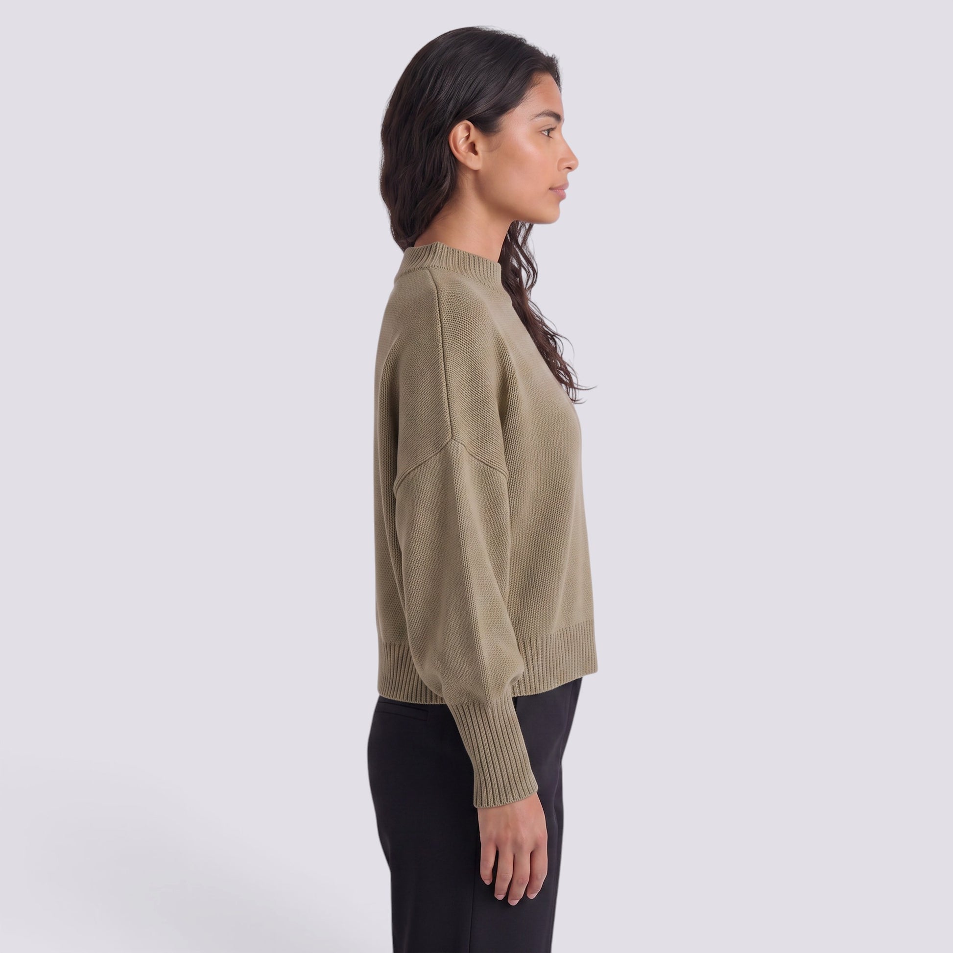 Jersey Mujer de Punto Grueso Cuello Redondo