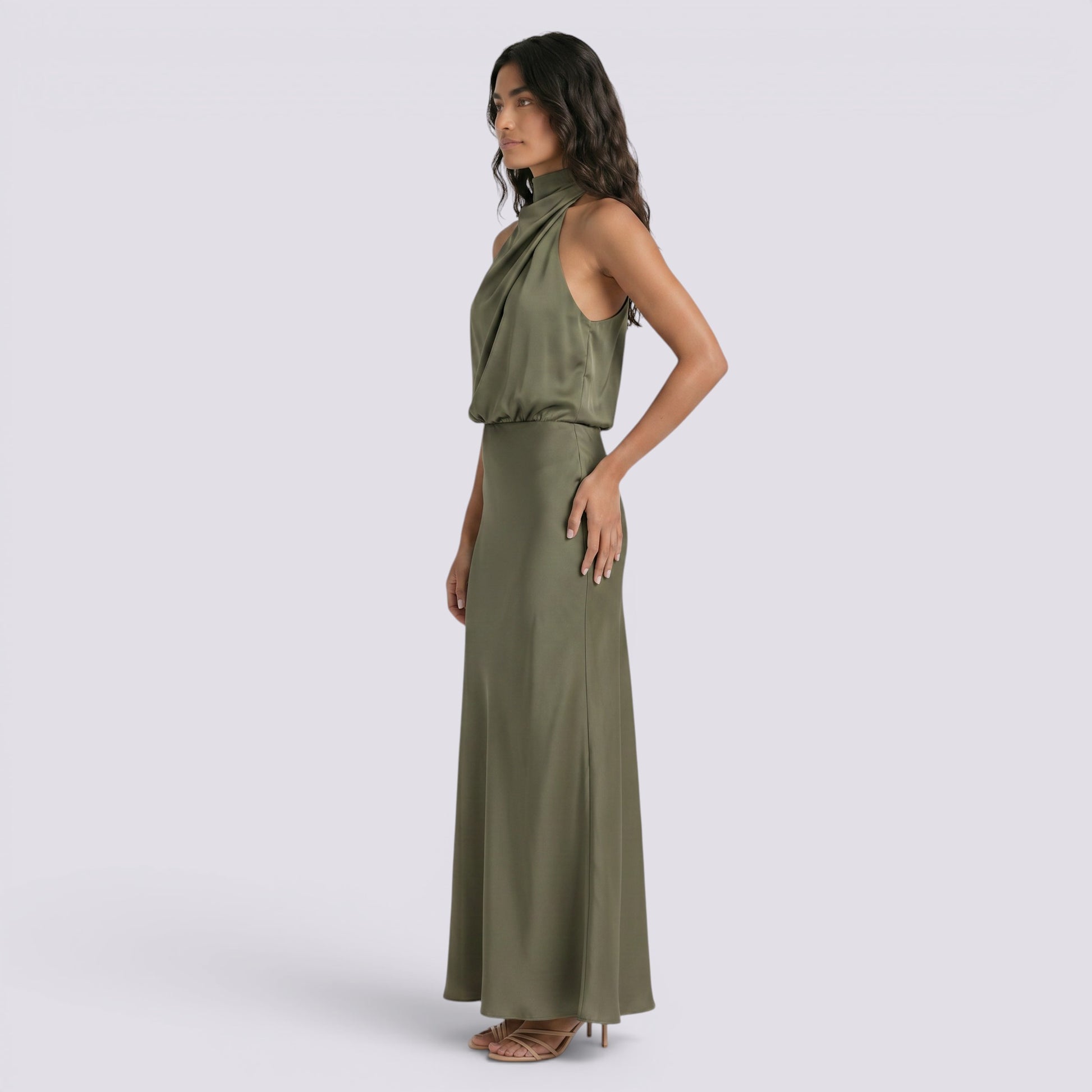 Vestido Largo Mujer Fiesta Satinado