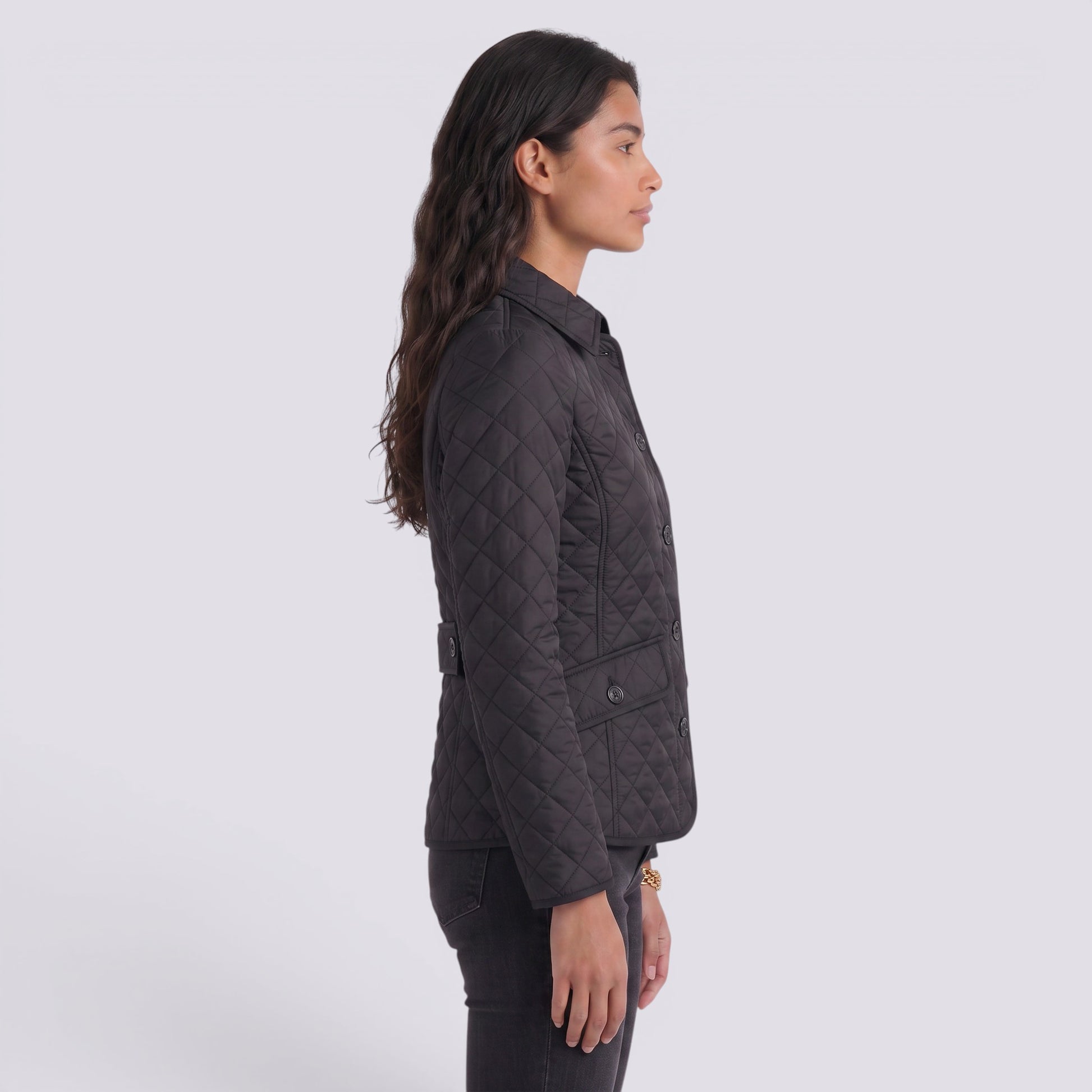 Chaqueta Acolchada Mujer Elegante con Solapa