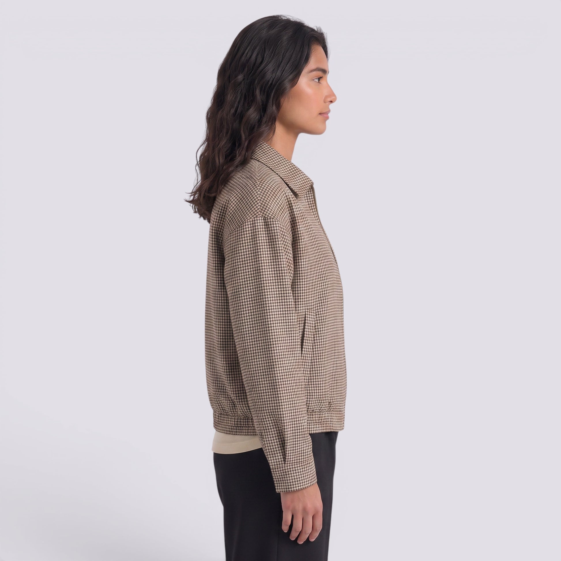 Chaqueta Mujer Reversible Estilo Retro de Cuadros