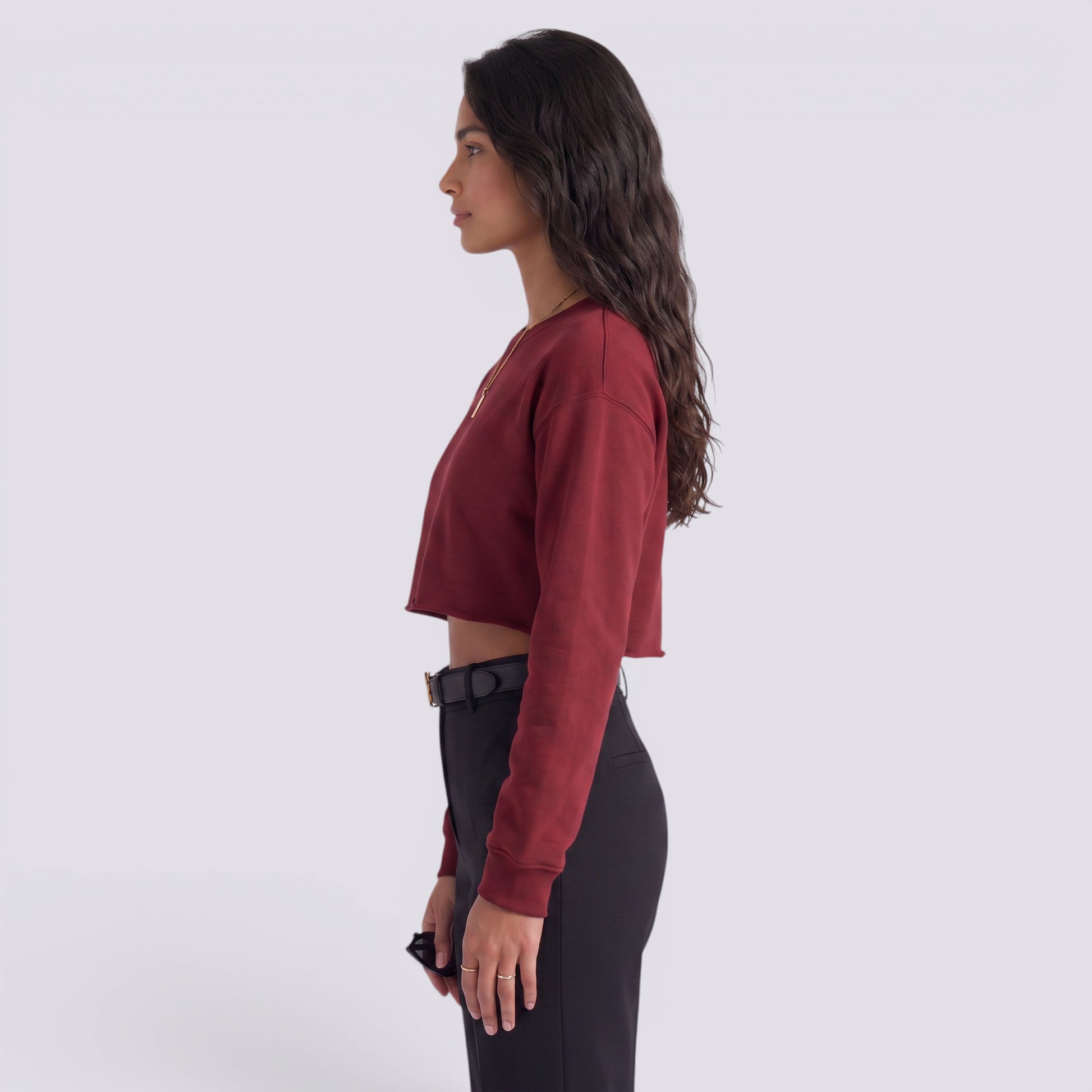Camiseta Manga Larga Mujer Corta Entallada