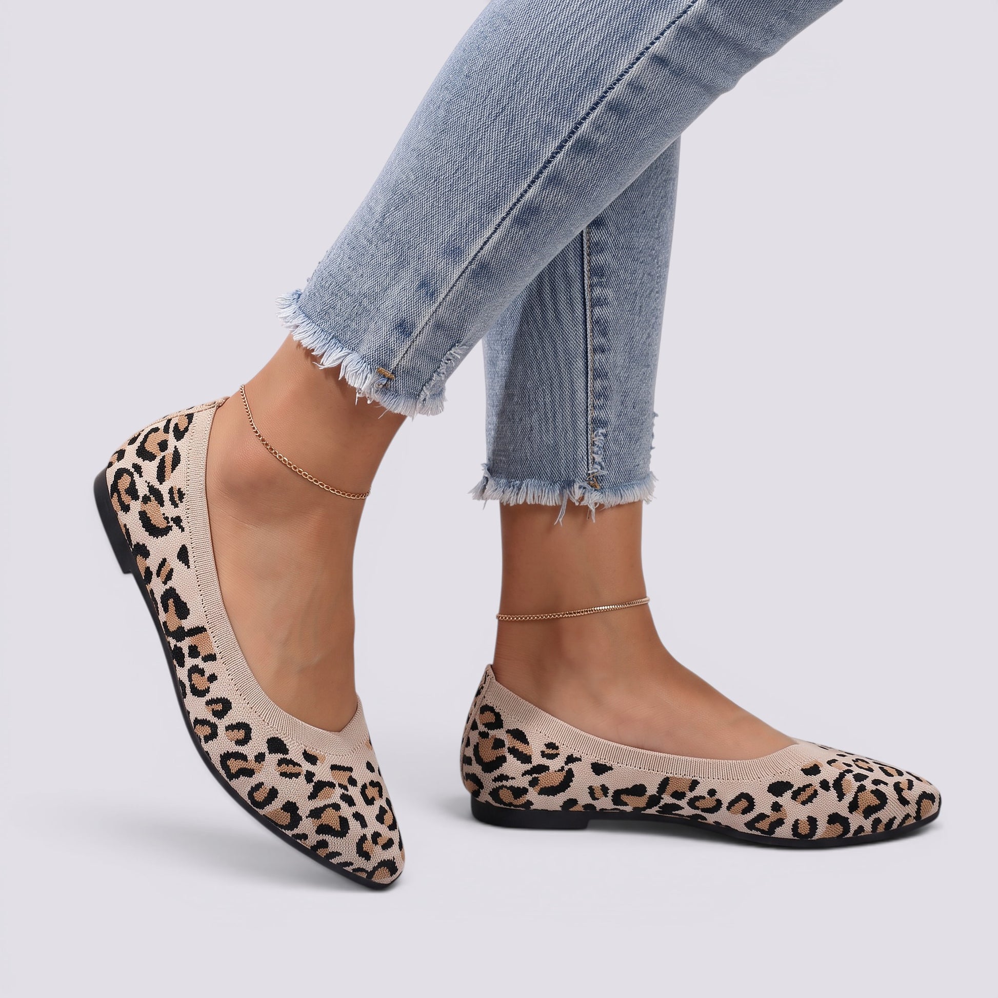 Bailarinas Mujer Punta Fina Animal Print