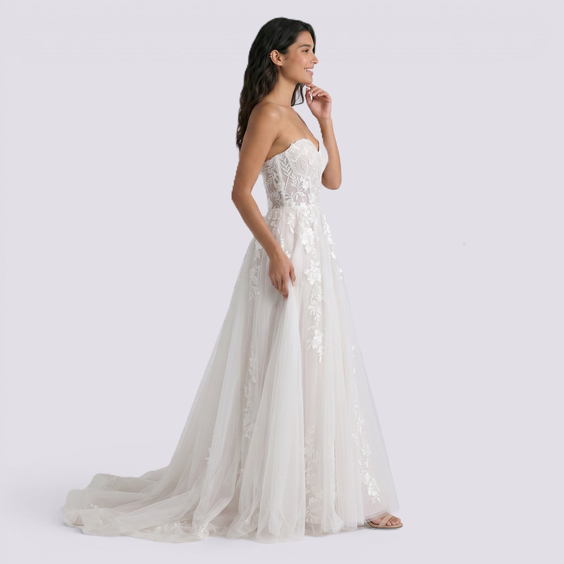 Vestido de Novia Mujer Palabra de Honor Encaje
