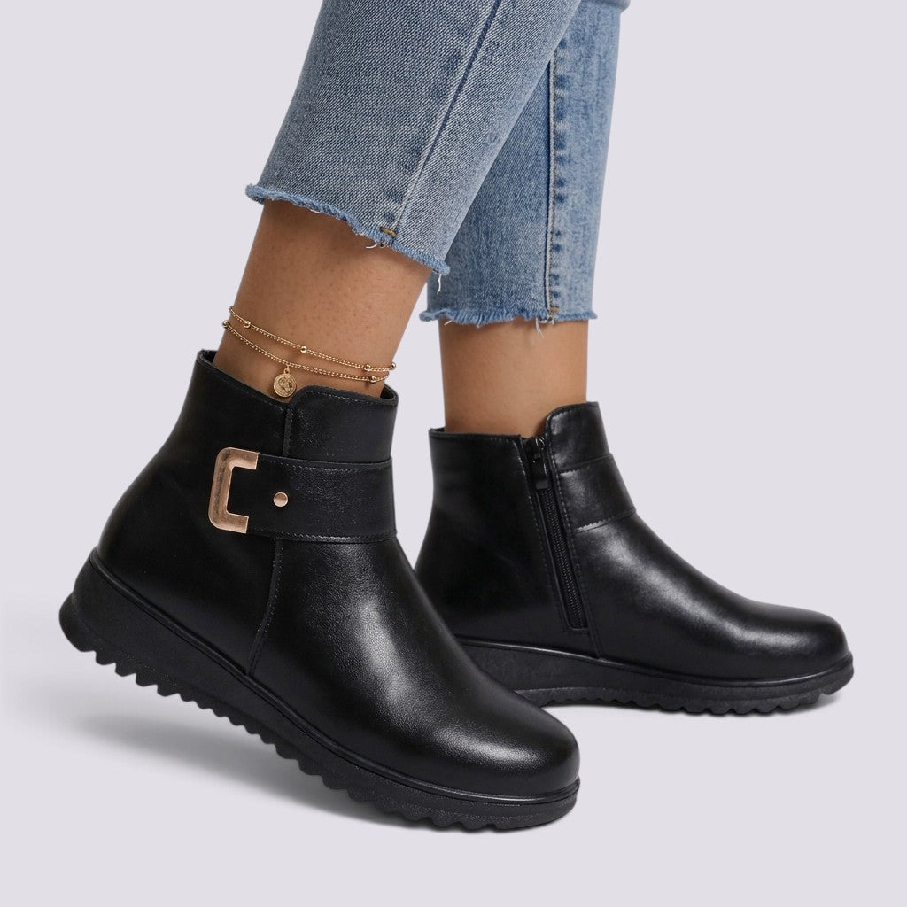 Botines Mujer Cálidos con Cierre Cremallera