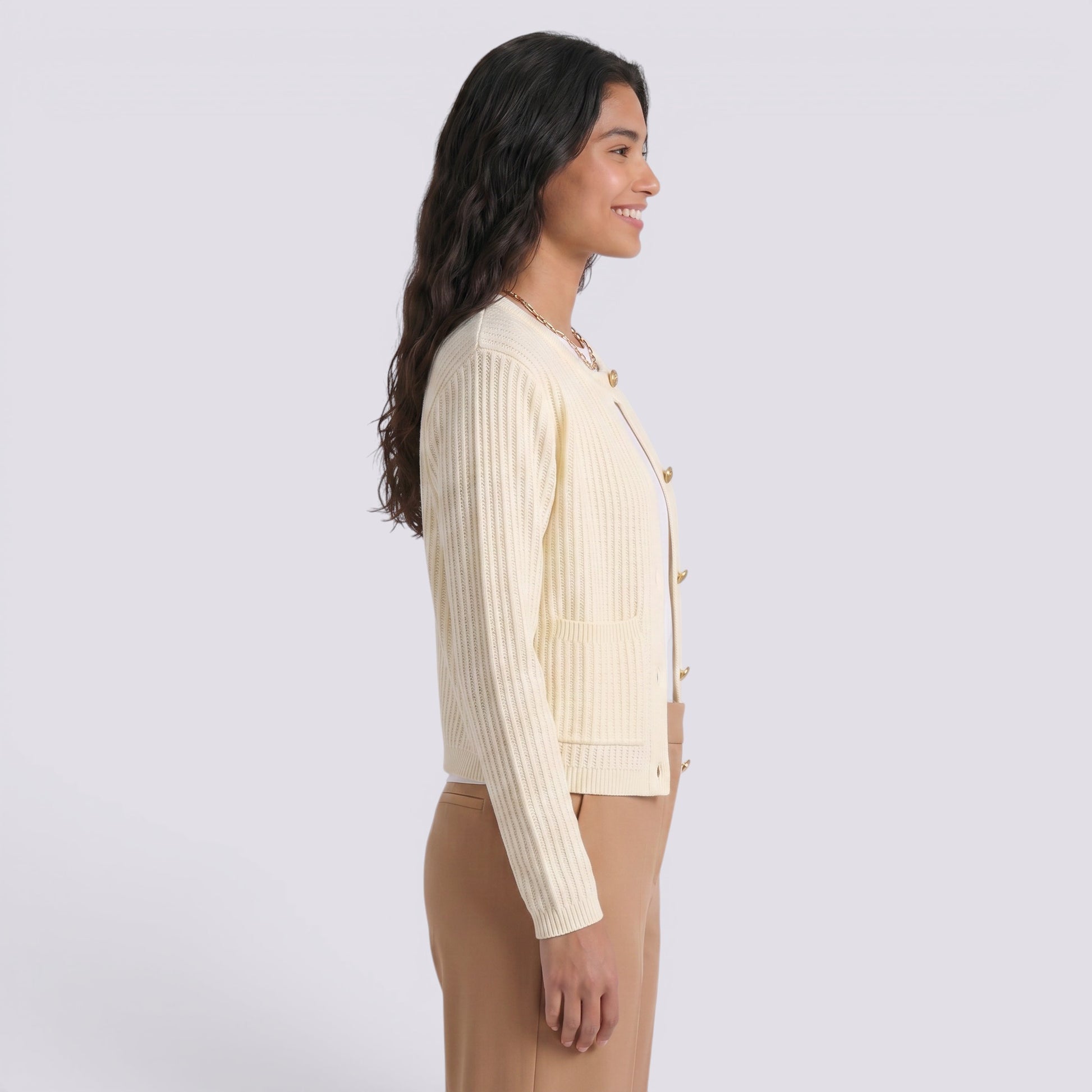 Cárdigan Mujer de Punto con Botones Metálicos