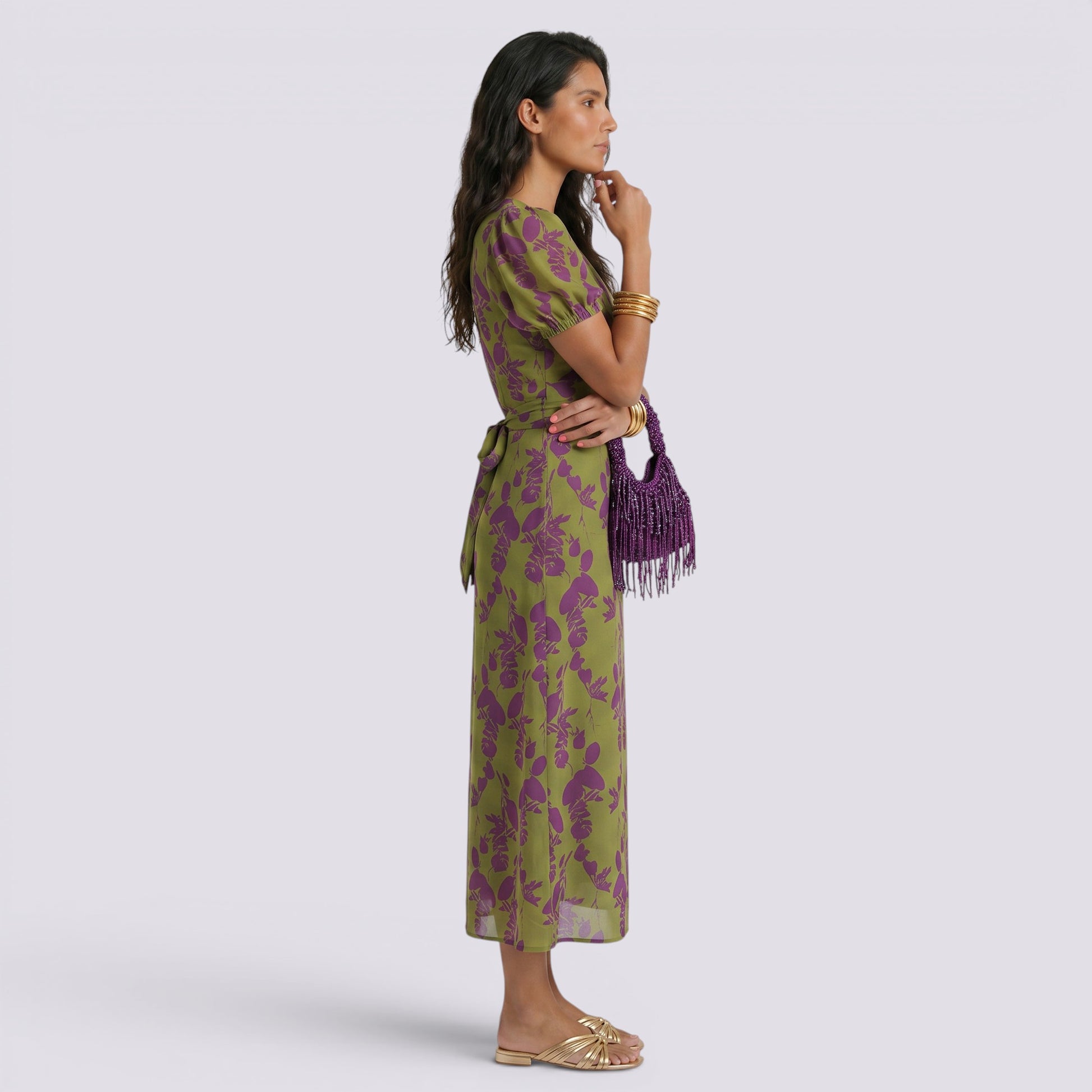 Vestido Midi Mujer Estampado Floral Verano