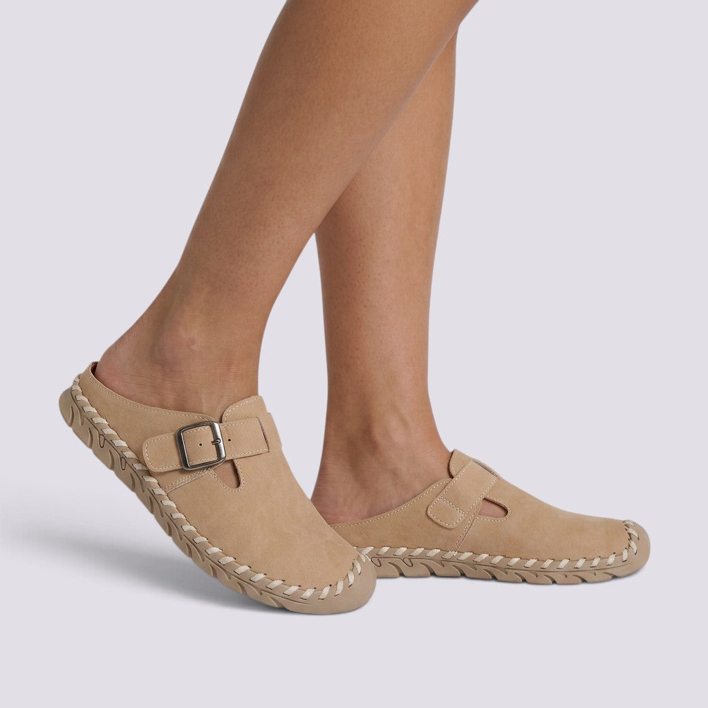 Zapatos Mules Mujer Efecto Piel