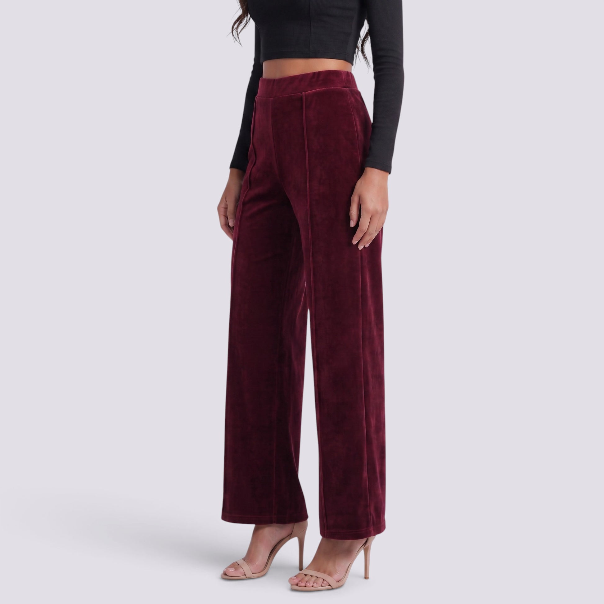 Pantalón Ancho Mujer Efecto Terciopelo