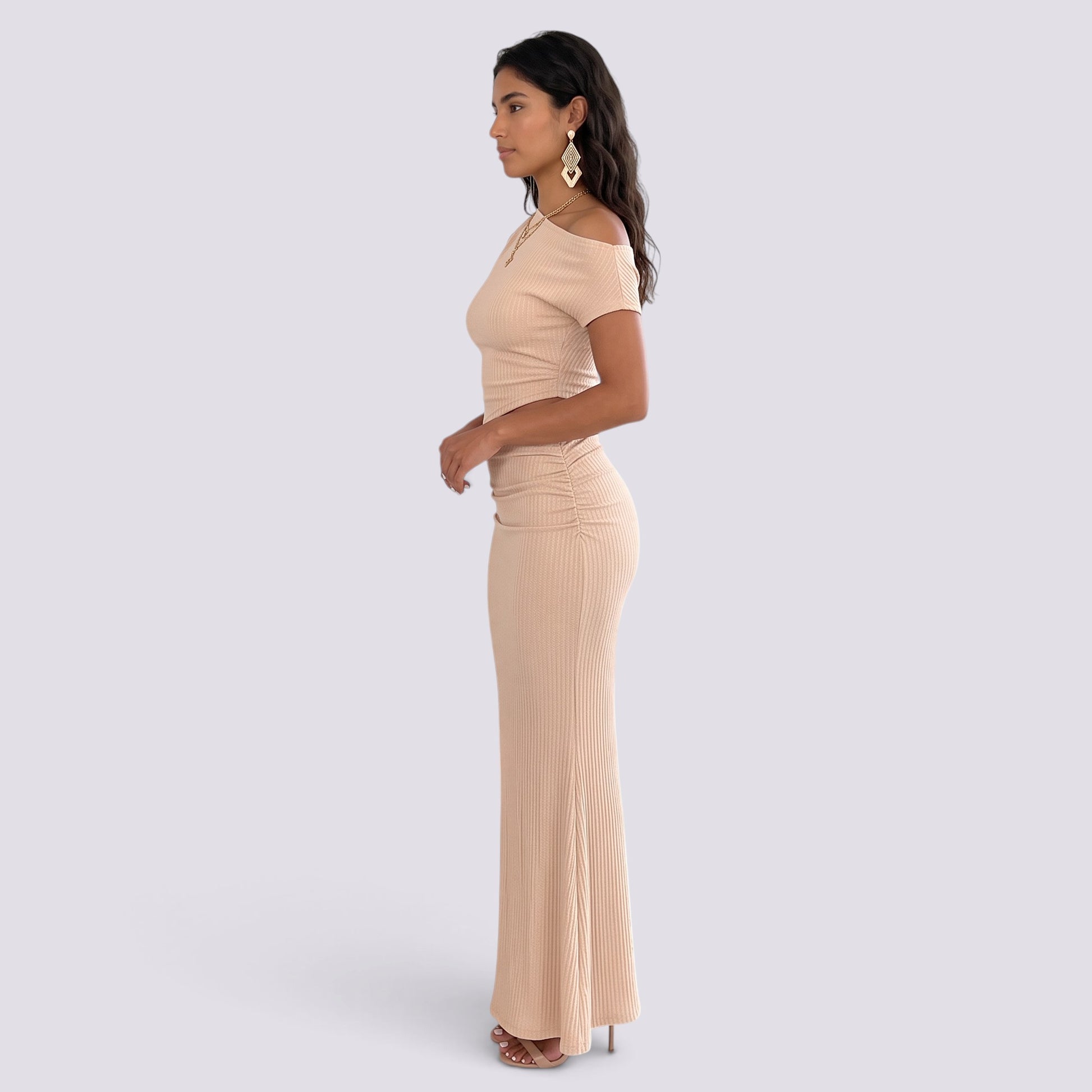 Conjunto Mujer Dos Piezas Elegante Un Hombro Falda Sirena
