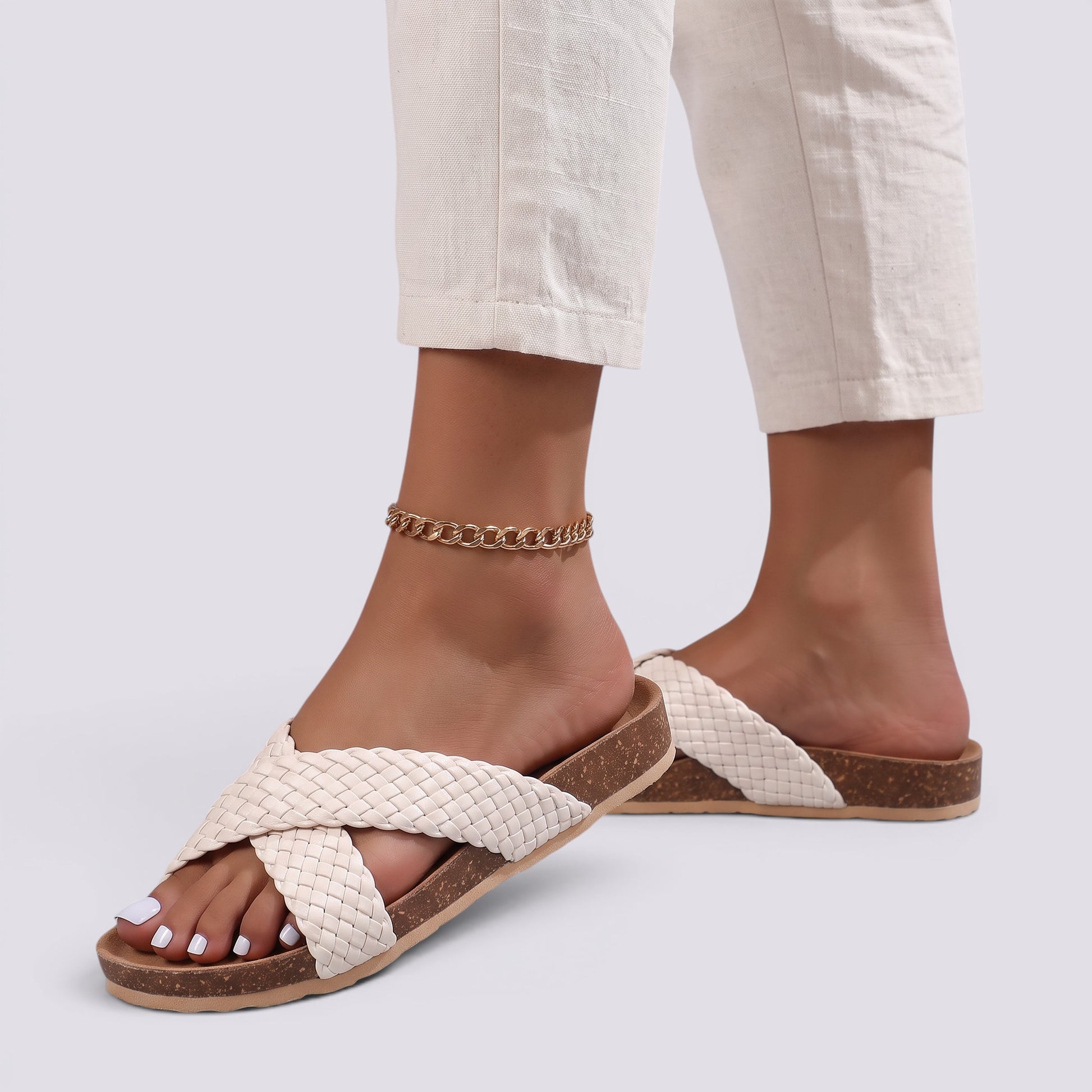 Sandalias Plataforma Mujer Tiras Cruzadas