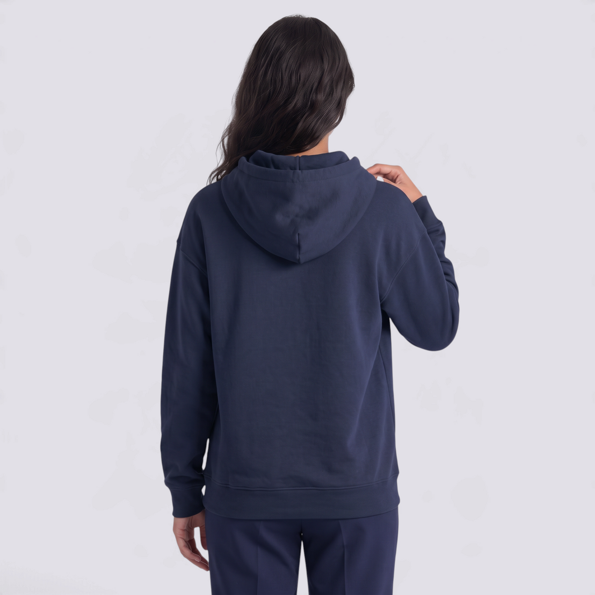 Sudadera Mujer con Capucha Estampado Astronauta Azul Marino - vista trasera