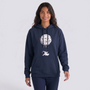 Sudadera Mujer con Capucha Estampado Astronauta Azul Marino - vista frontal