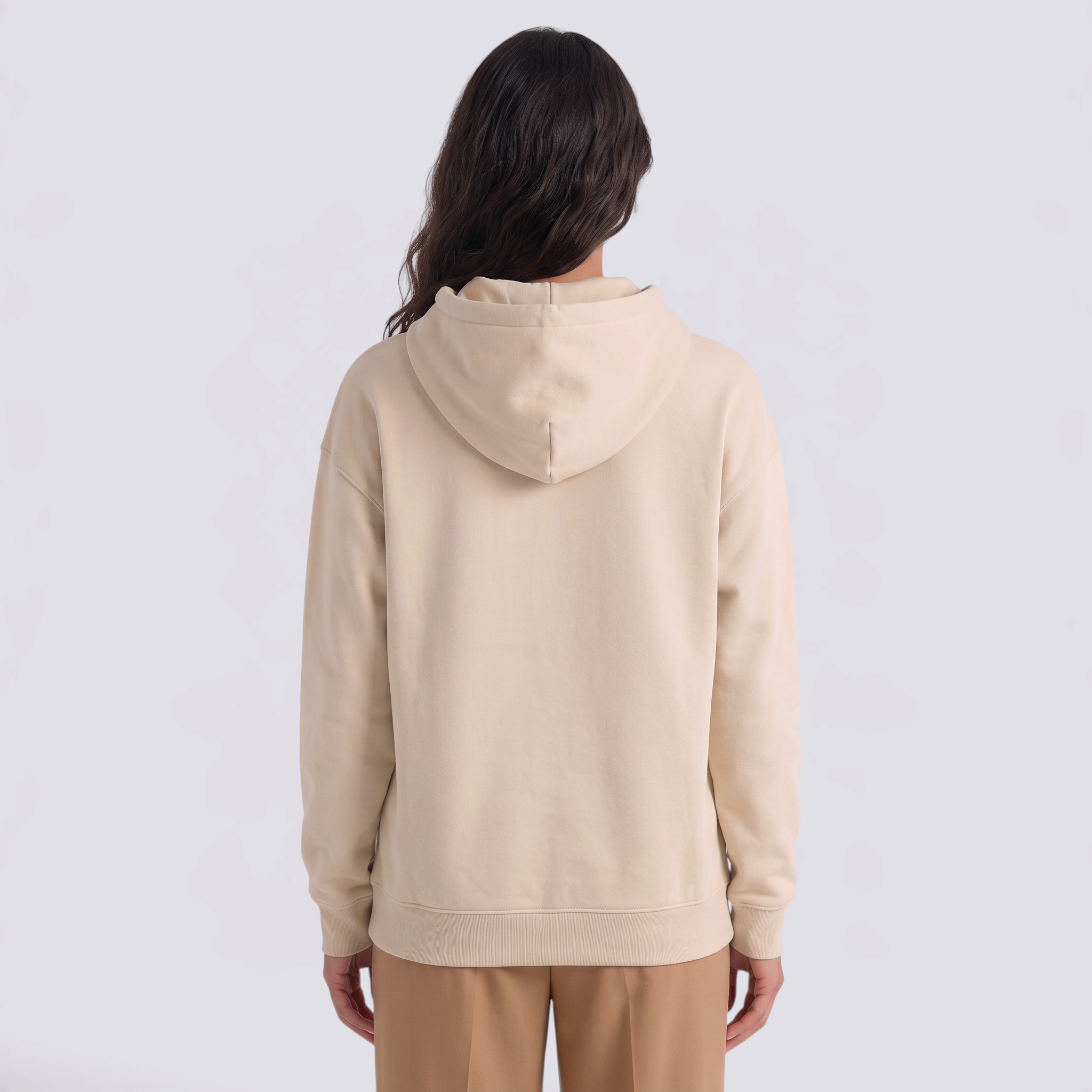 Sudadera Mujer con Capucha Estampado Astronauta Beige - vista trasera
