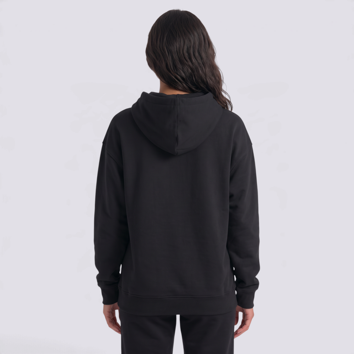 Sudadera Mujer con Capucha Estampado Astronauta Negro - vista trasera