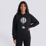 Sudadera Mujer con Capucha Estampado Astronauta Negro - vista frontal