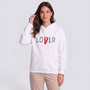 Sudadera Mujer con Capucha Estampado Letras Blanco - vista frontal