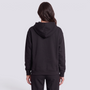 Sudadera Mujer con Capucha Estampado Letras Negro - vista trasera