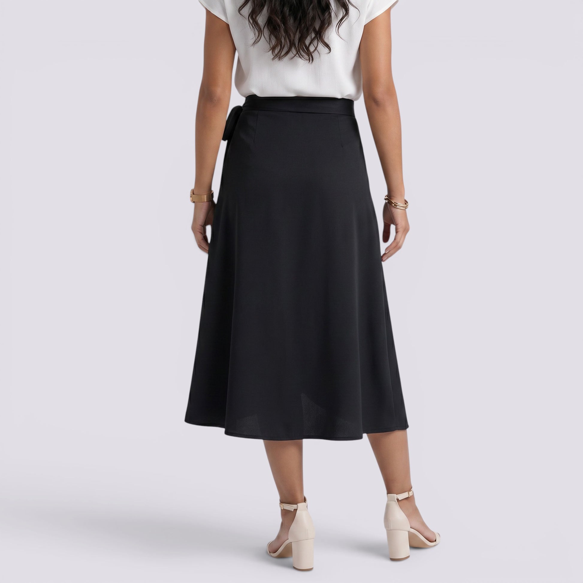 Falda Vaquera Midi Cruzada Mujer