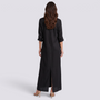 Vestido camisero largo negro mujer, vista trasera
