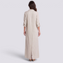 Vestido camisero largo blanco mujer, vista trasera