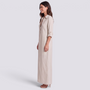 Vestido camisero largo blanco mujer, vista lateral