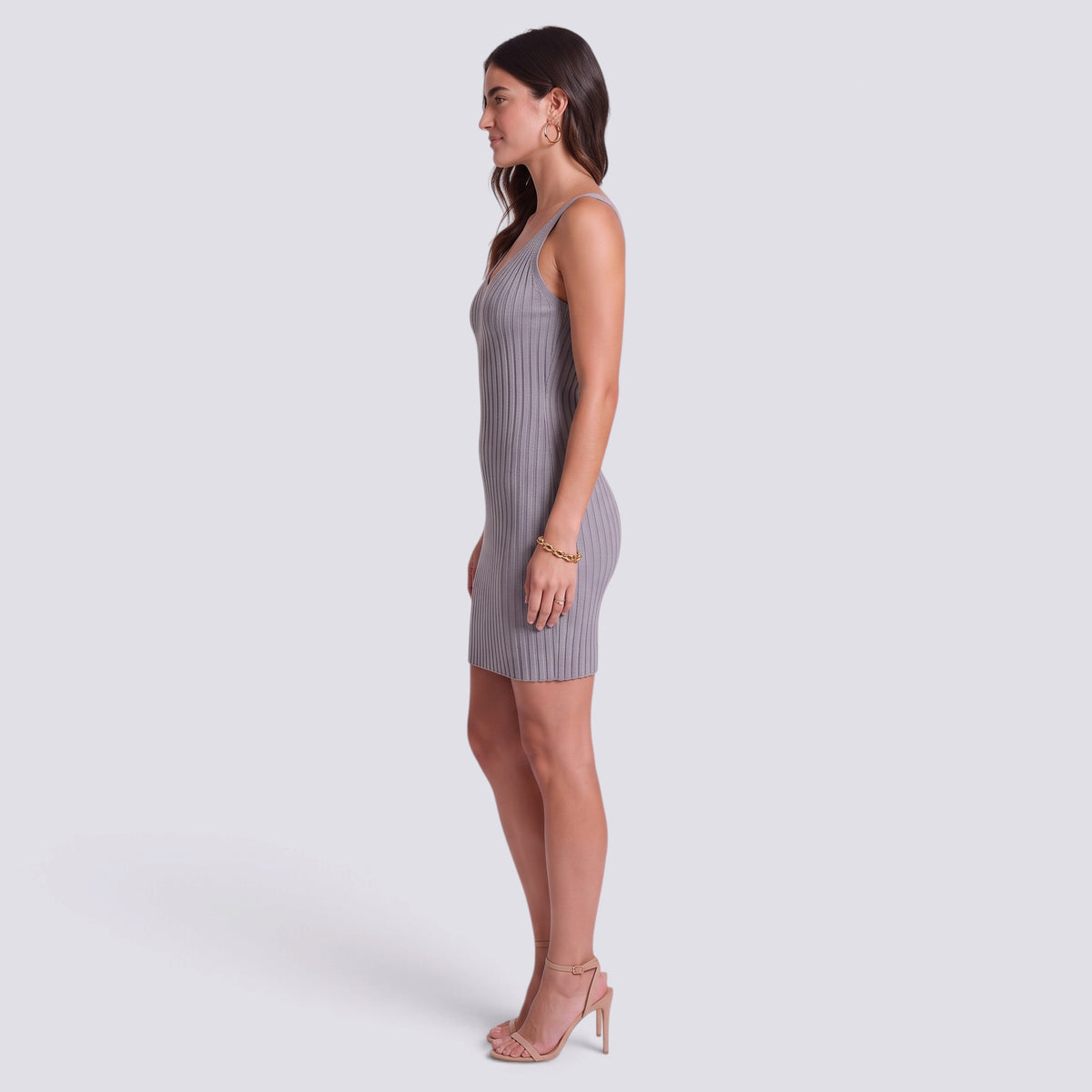 Conjunto Mujer Vestido de Punto Acanalado