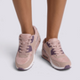 Zapatillas deportivas mujer con cámara de aire en rosa y púrpura, vista frontal