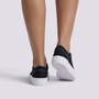 Zapatillas de lona mujer con plataforma negro - vista trasera