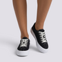Zapatillas de lona mujer con plataforma negro - vista frontal