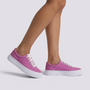 Zapatillas de lona mujer con plataforma rosa fucsia - vista lateral