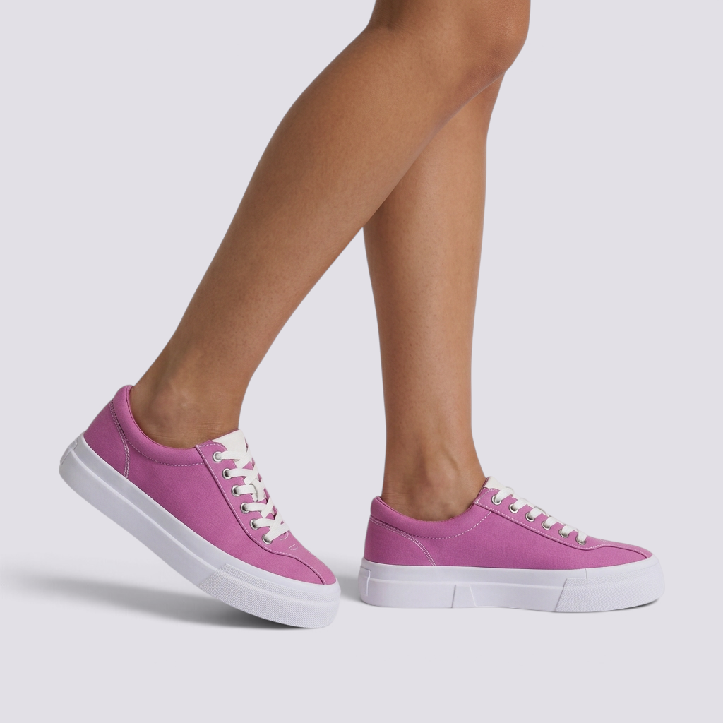 Zapatillas de lona mujer con plataforma rosa fucsia - vista lateral