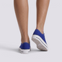Zapatillas de Lona Mujer Suela Gruesa Azul vista trasera