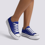 Zapatillas de Lona Mujer Suela Gruesa Azul vista frontal