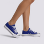 Zapatillas de Lona Mujer Suela Gruesa Azul vista lateral