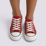 Zapatillas de Lona Mujer Suela Gruesa Rojo vista frontal