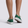 Zapatillas de Lona Mujer Suela Gruesa Verde vista trasera