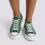 Zapatillas de Lona Mujer Suela Gruesa Verde vista frontal