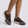 Zapatillas mujer efecto ante caqui vista frontal
