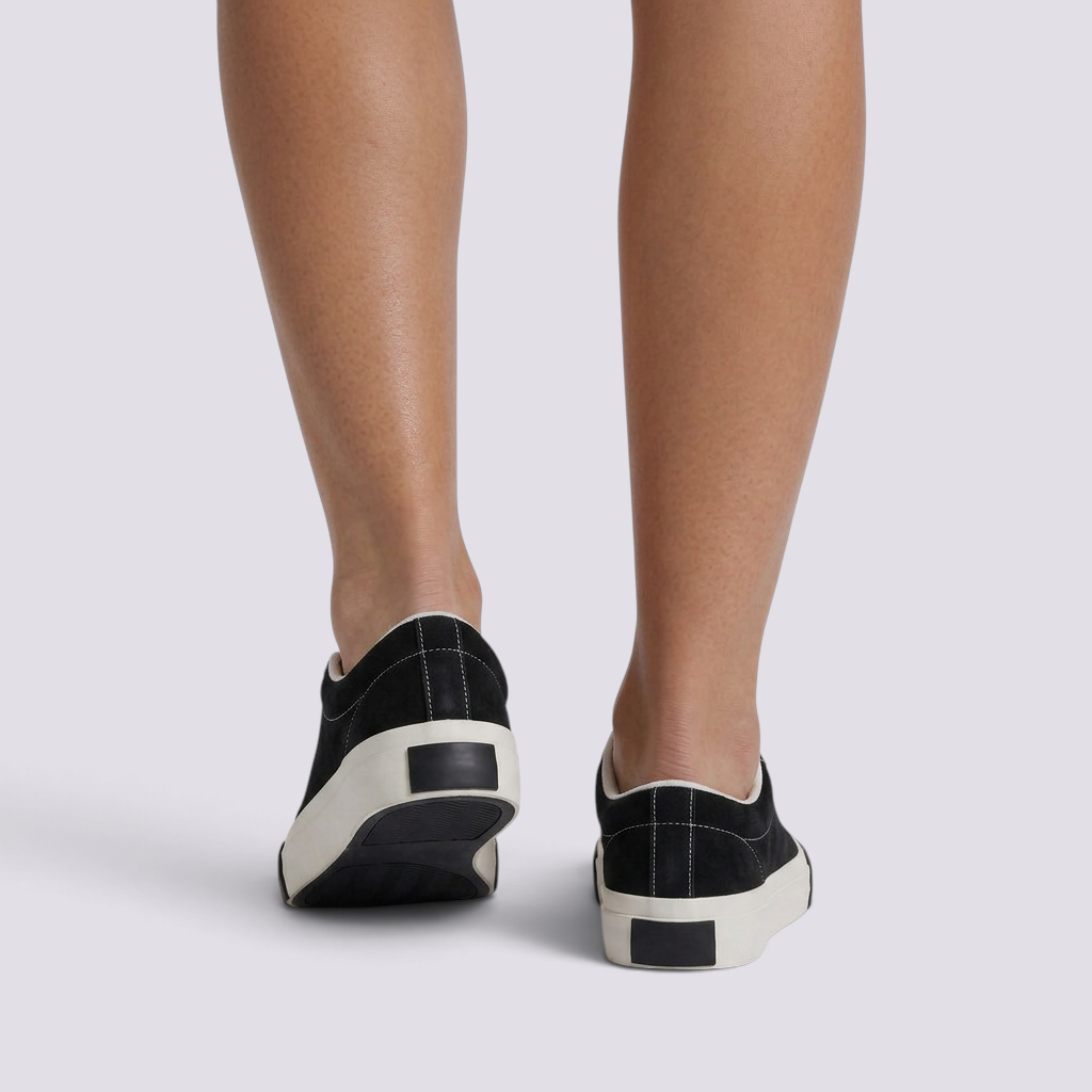 Zapatillas mujer efecto ante negro vista trasera
