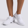Zapatillas deportivas mujer plataforma tipo calcetín en blanco, vista frontal