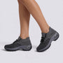 Zapatillas deportivas mujer plataforma tipo calcetín en gris, vista lateral