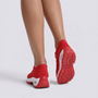 Zapatillas deportivas mujer plataforma tipo calcetín en rojo, vista trasera