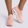 Zapatillas deportivas mujer plataforma tipo calcetín en rosa, vista frontal